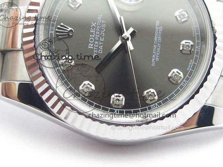 MiroTime 0105 GoodFit DateJust 41mm 126334 Noob 1:1 Best Edition Fluted Bezel Gray Diam Dial On SS Oyster Bracelet A 3585
